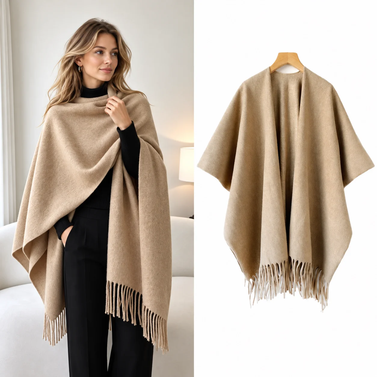 Winter Shawl Cape Womens Thick - Woven Scarf Blanket review and price