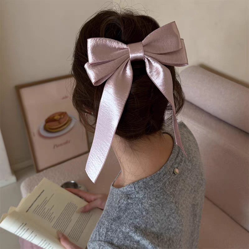 Korean Style Silver Satin Bow  - Tie Clip Silver review and price