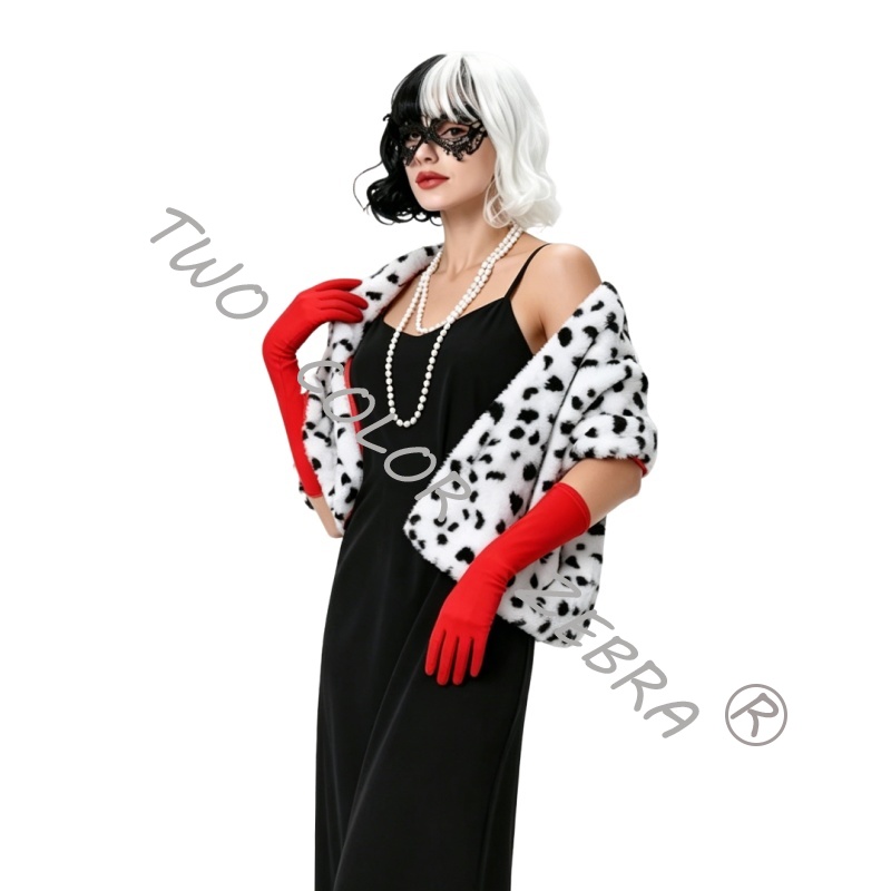 Cruella Deville Cosplay Costum - Face Scarf Mask review and price